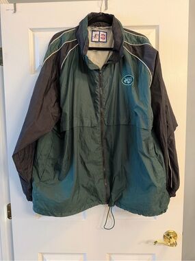 Vintage Logo Athletic Game Day New York Jets Windbreaker Jacket NFL Full Zip